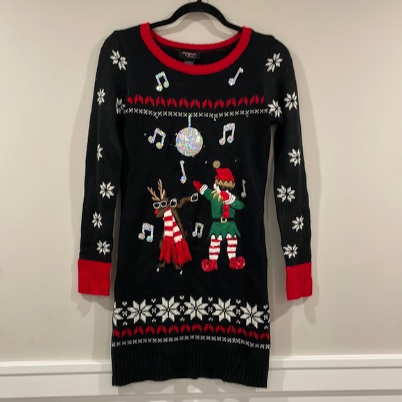 🎄Lights-up dabbing sweater (S) - Picture 1 of 10